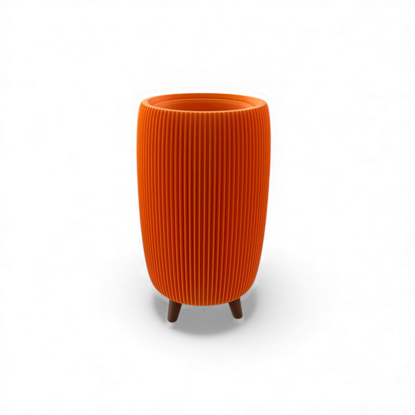 RETRO RIBBED HIGH PLANTER PUMPKIN MATTE