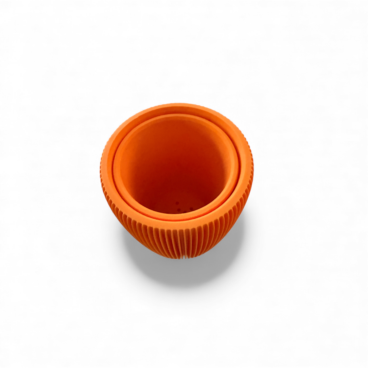 RETRO RIBBED HIGH PLANTER PUMPKIN MATTE