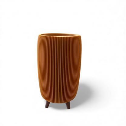 RETRO RIBBED HIGH PLANTER GOLD SATIN