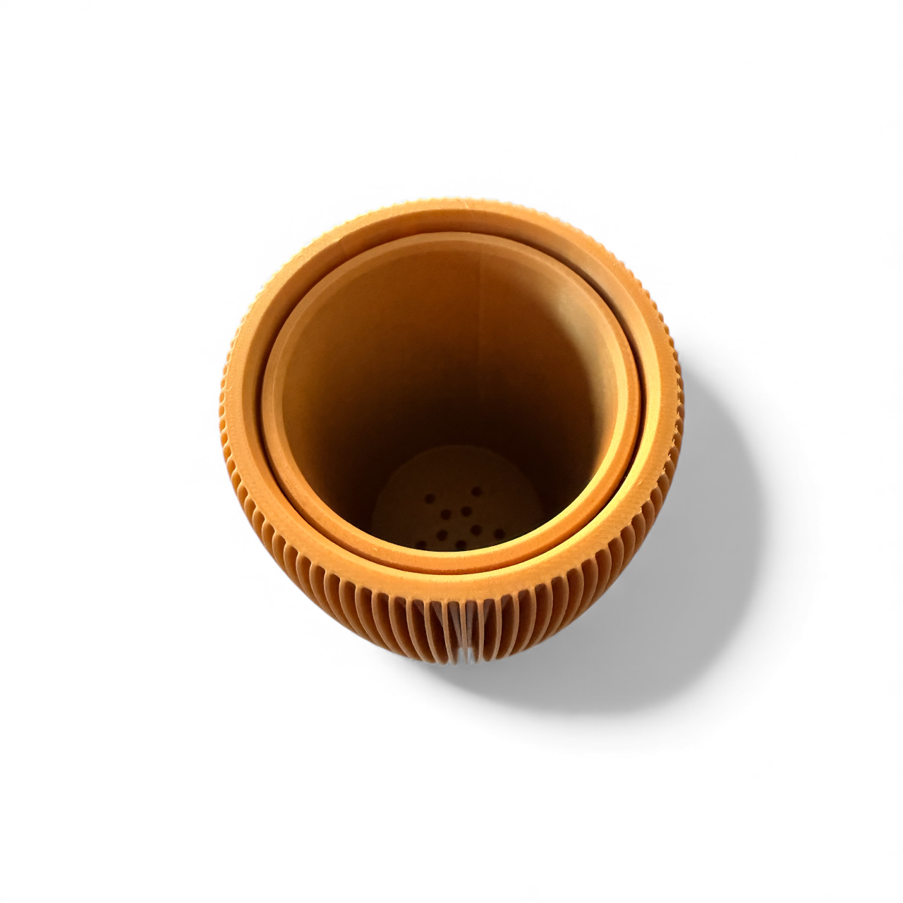 RETRO RIBBED HIGH PLANTER GOLD SATIN