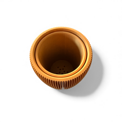 RETRO RIBBED HIGH PLANTER GOLD SATIN