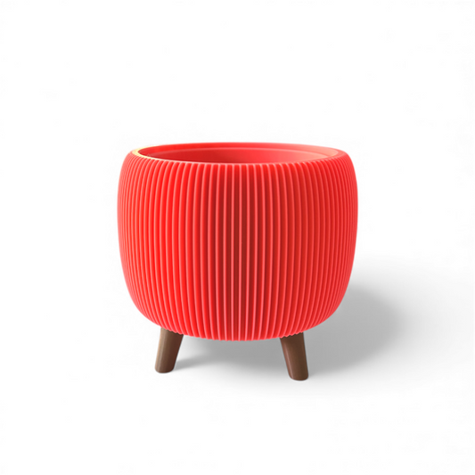 RETRO RIBBED PLANTER SATIN RETRO PINK