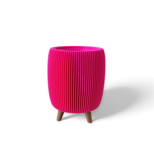 RETRO RIBBED SMALL PLANTER RASPBERRY
