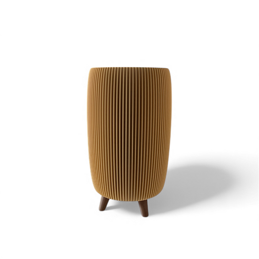 RETRO RIBBED HIGH PLANTER MATTE CAPPUCINO