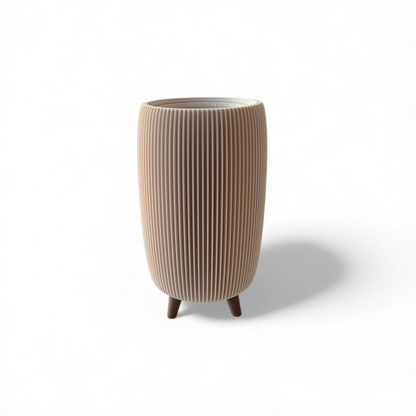 RETRO RIBBED HIGH PLANTER MATTE BONE