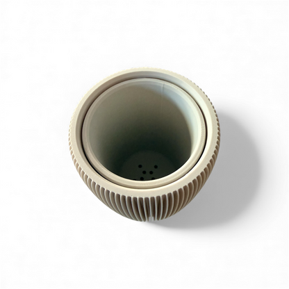 RETRO RIBBED HIGH PLANTER MATTE BONE