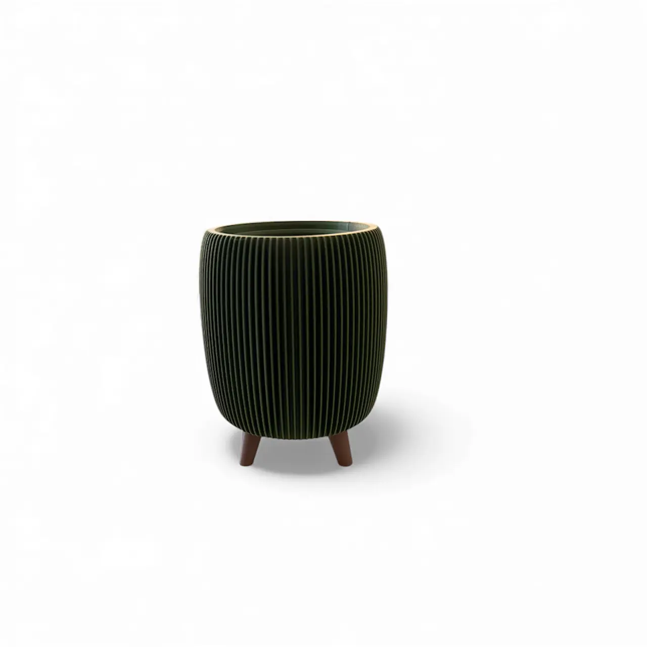 RETRO RIBBED PLANTER OLIVE MATTE SMALL Millees