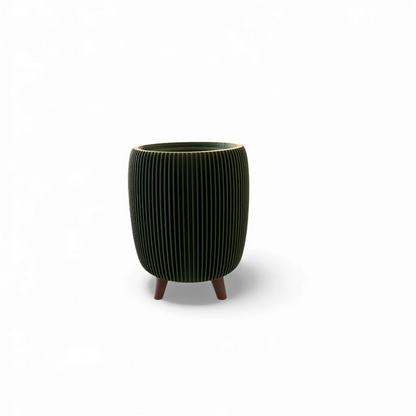 RETRO RIBBED PLANTER OLIVE MATTE SMALL Millees