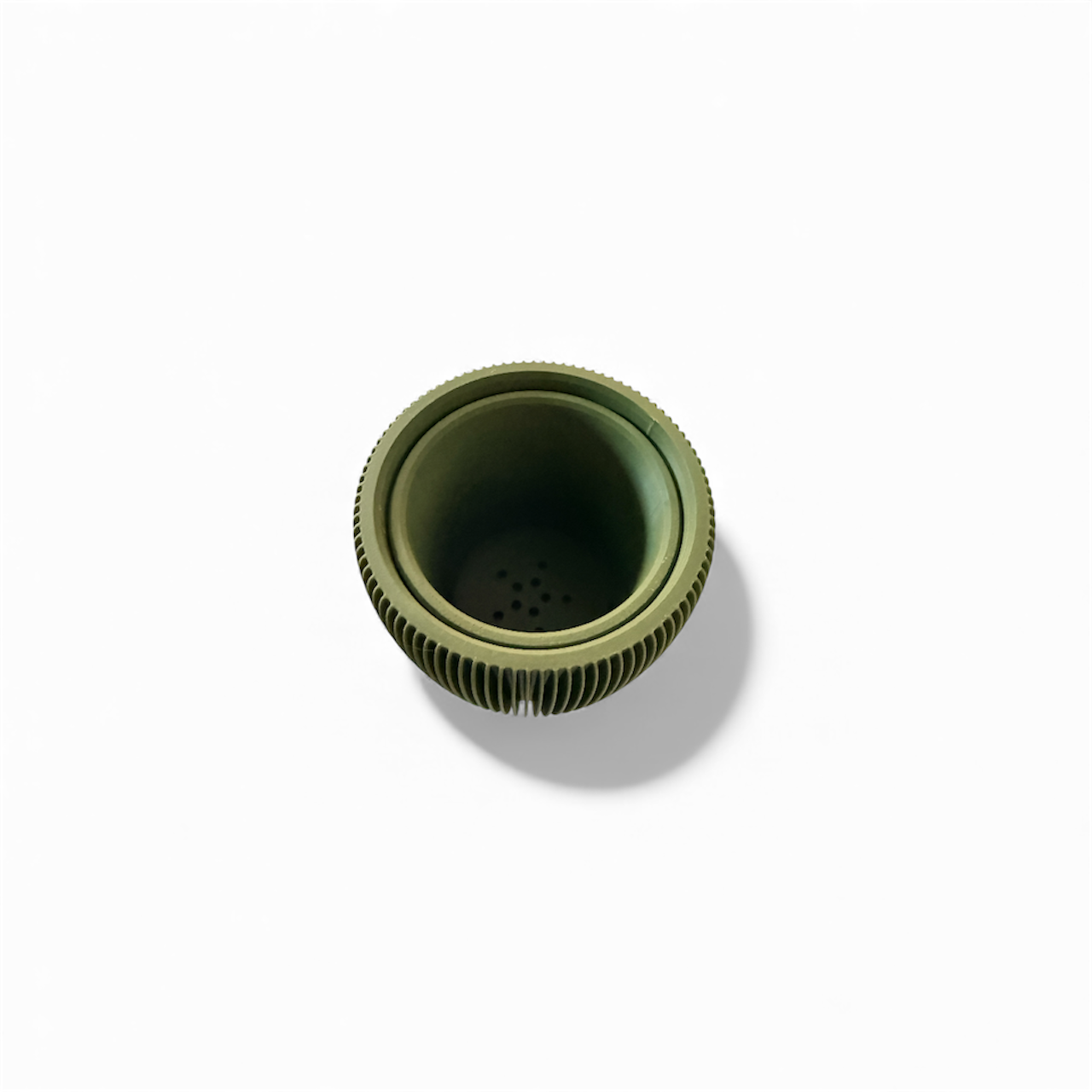 RETRO RIBBED SMALL PLANTER MATTE OLIVE