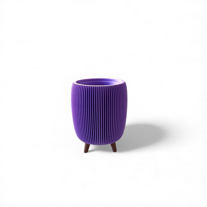 RETRO RIBBED SMALL PLANTER LAVENDER MATTE