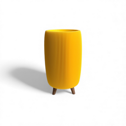 RETRO RIBBED HIGH PLANTER YELLOW