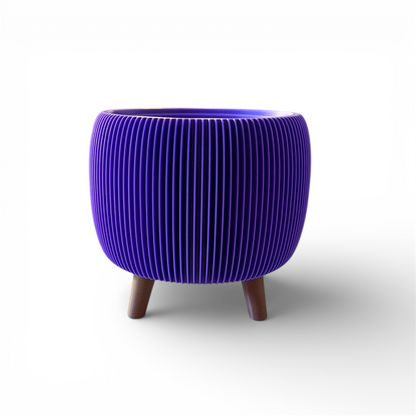 RETRO RIBBED PLANTER PURPLE SATIN
