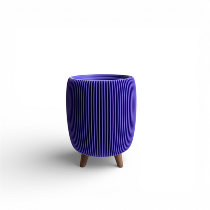 RETRO RIBBED SMALL PLANTER PURPLE SATIN