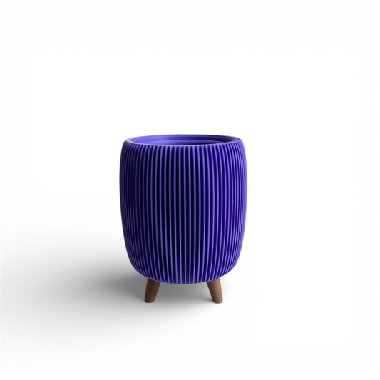 RETRO RIBBED SMALL PLANTER PURPLE SATIN