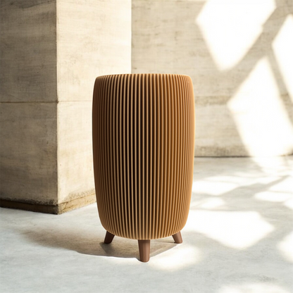 RETRO RIBBED TALL PLANTER LATTE
