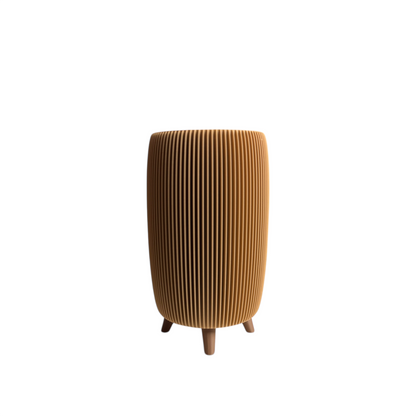 RETRO RIBBED TALL PLANTER LATTE