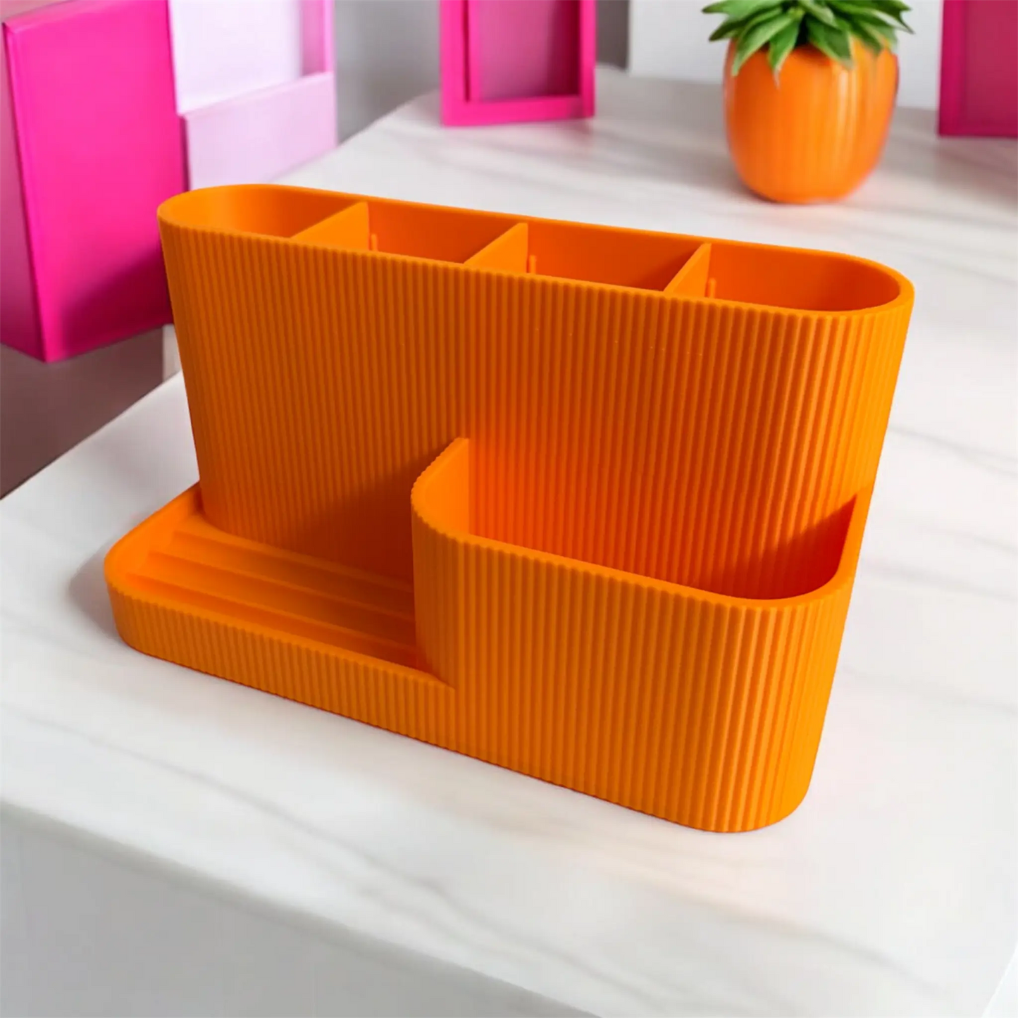 DESK ORGANISER/PHONE STAND VIBRANT ORANGE Millees