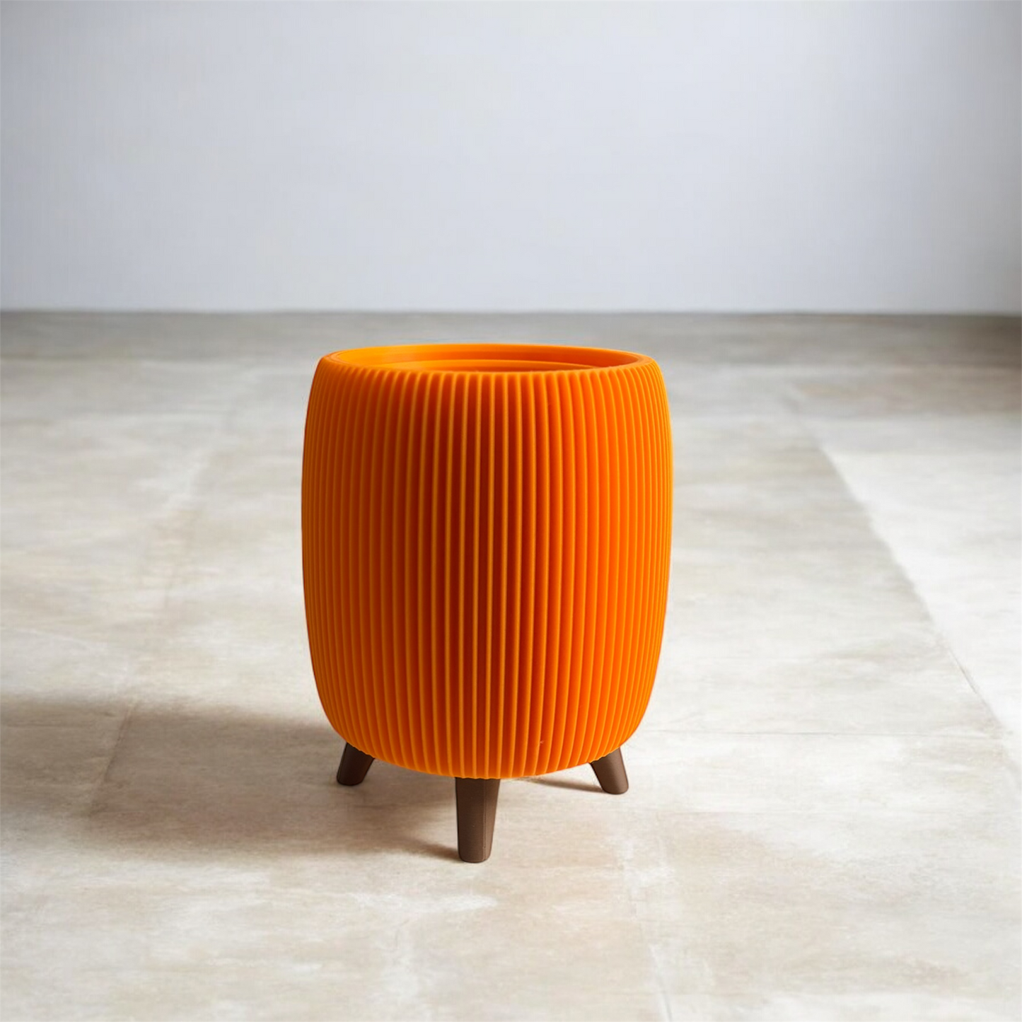 RETRO RIBBED SMALL PLANTER PUMPKIN SATIN