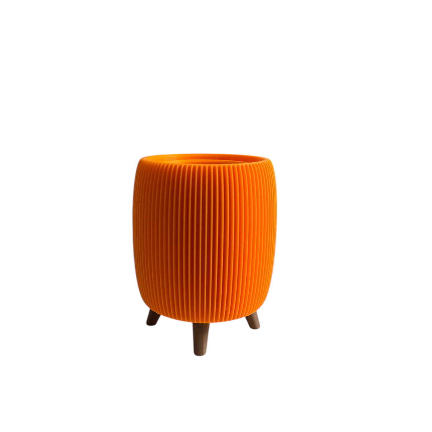 RETRO RIBBED SMALL PLANTER PUMPKIN SATIN
