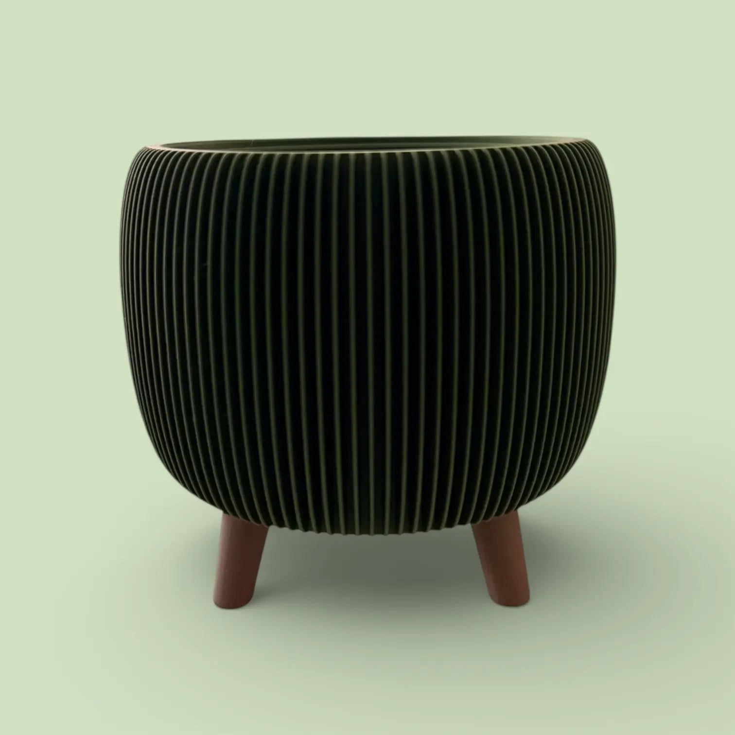 RETRO RIBBED PLANTER OLIVE LARGE Millees