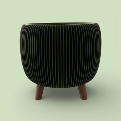 RETRO RIBBED PLANTER OLIVE LARGE Millees