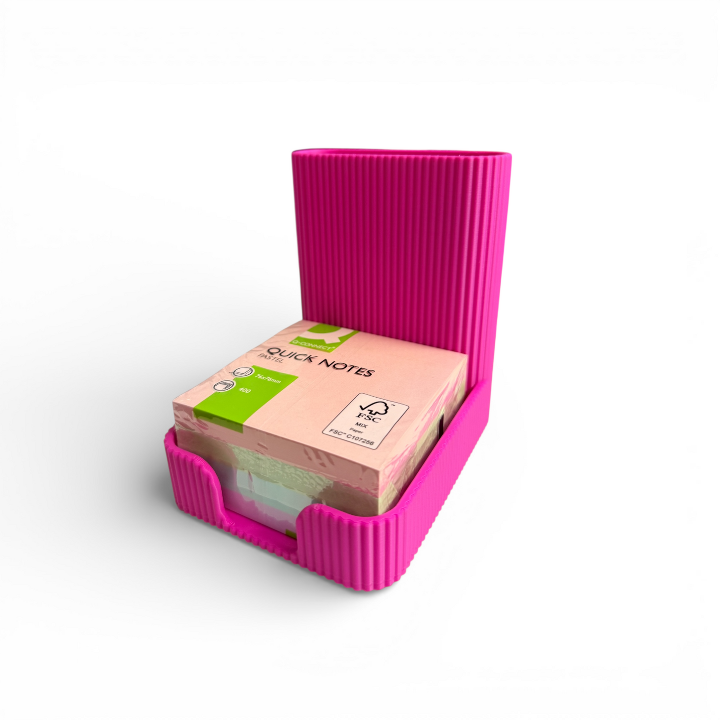 STICKY NOTES PEN POT RASPBERRY