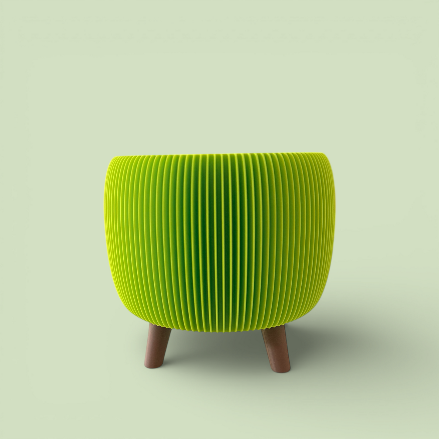 RETRO RIBBED PLANTER LIME SATIN MEDIUM