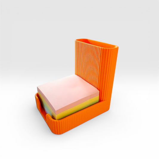 STICKY NOTES PEN POT VIBRANT ORANGE