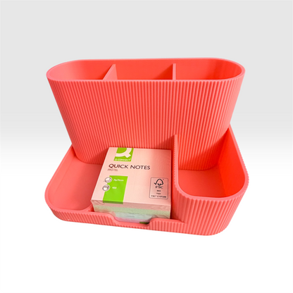 DESK ORGANISER/STICKY NOTE HOLDER VINTAGE PINK