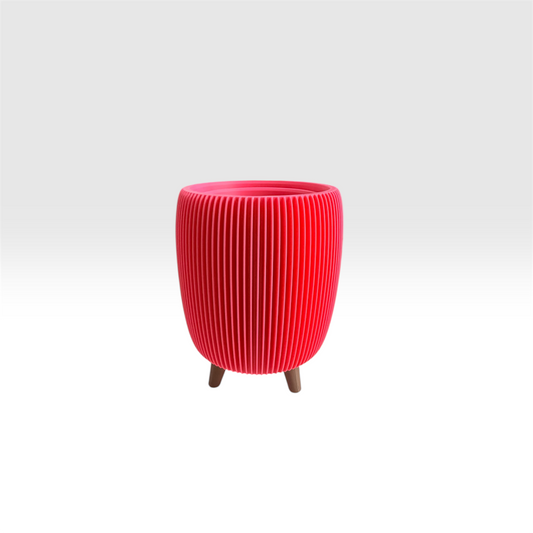 RETRO RIBBED SMALL PLANTER HOT PINK