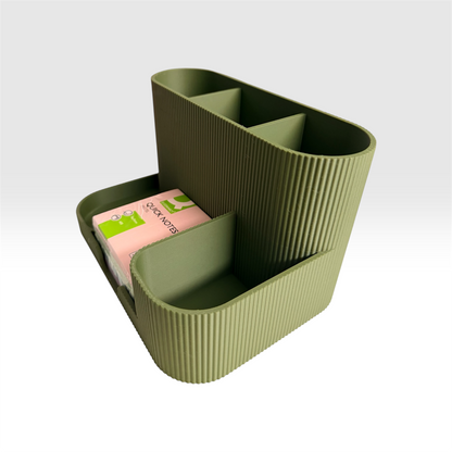 DESK ORGANISER/STICKY NOTE HOLDER OLIVE