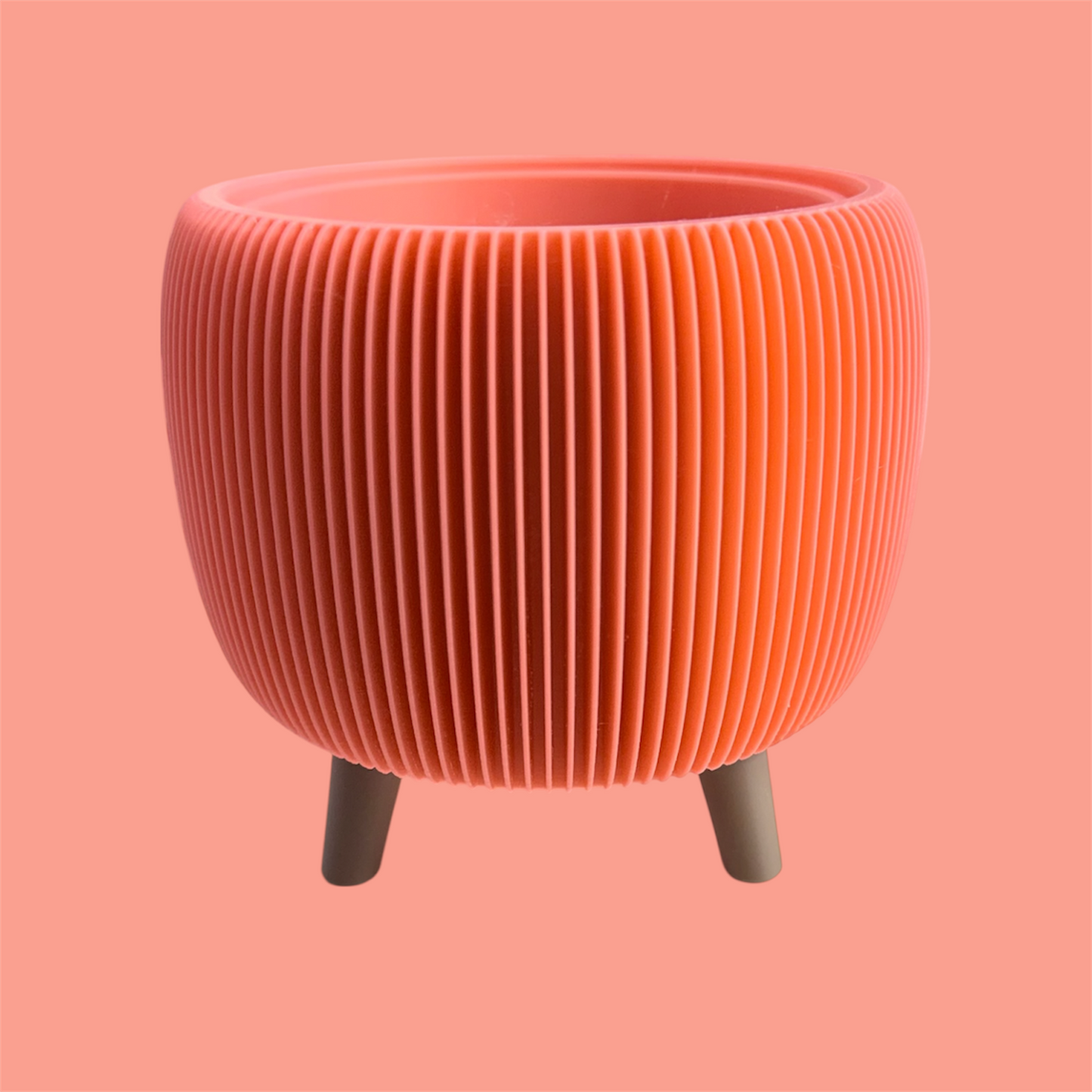 LARGE RETRO RIBBED PLANTER VINTAGE PINK