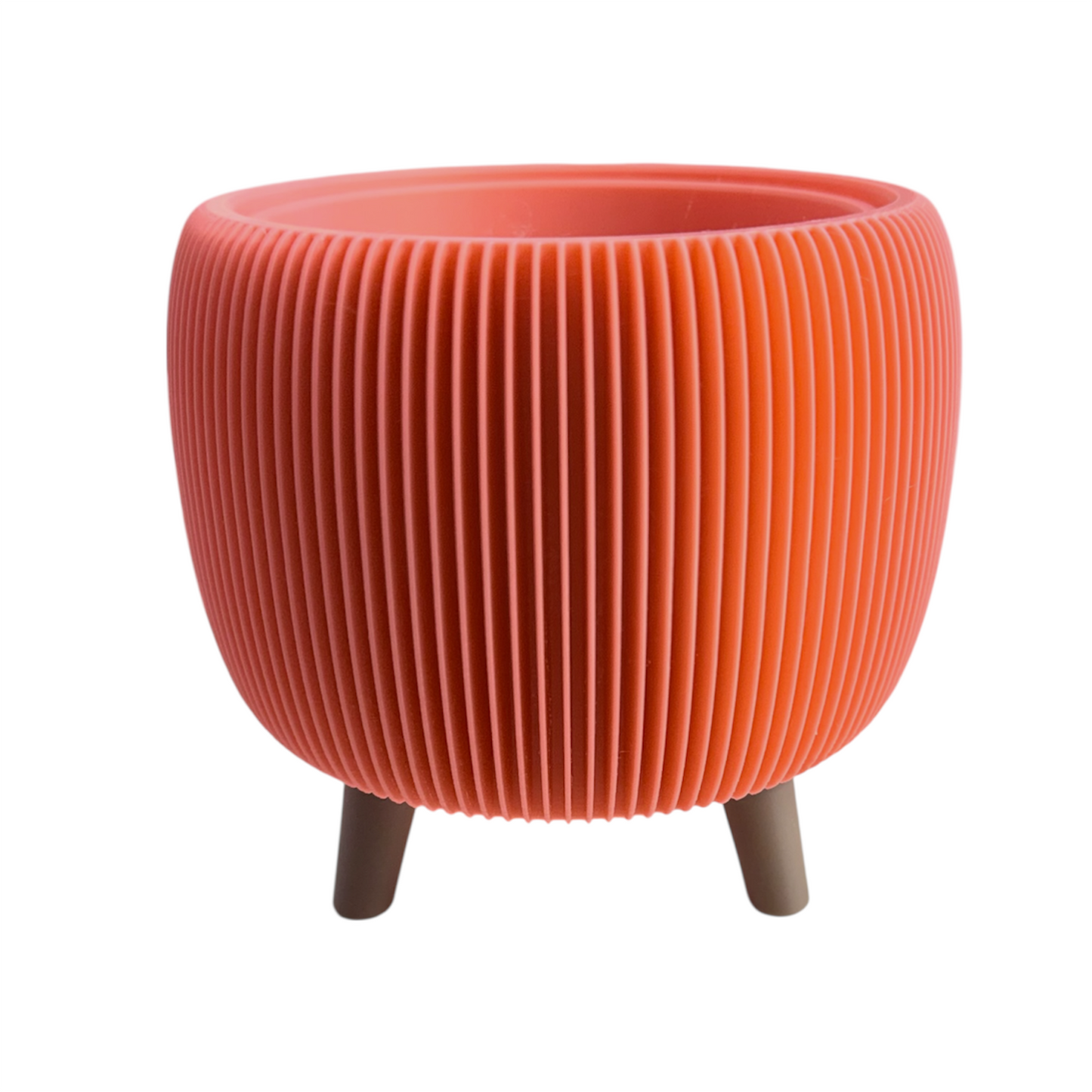 LARGE RETRO RIBBED PLANTER VINTAGE PINK