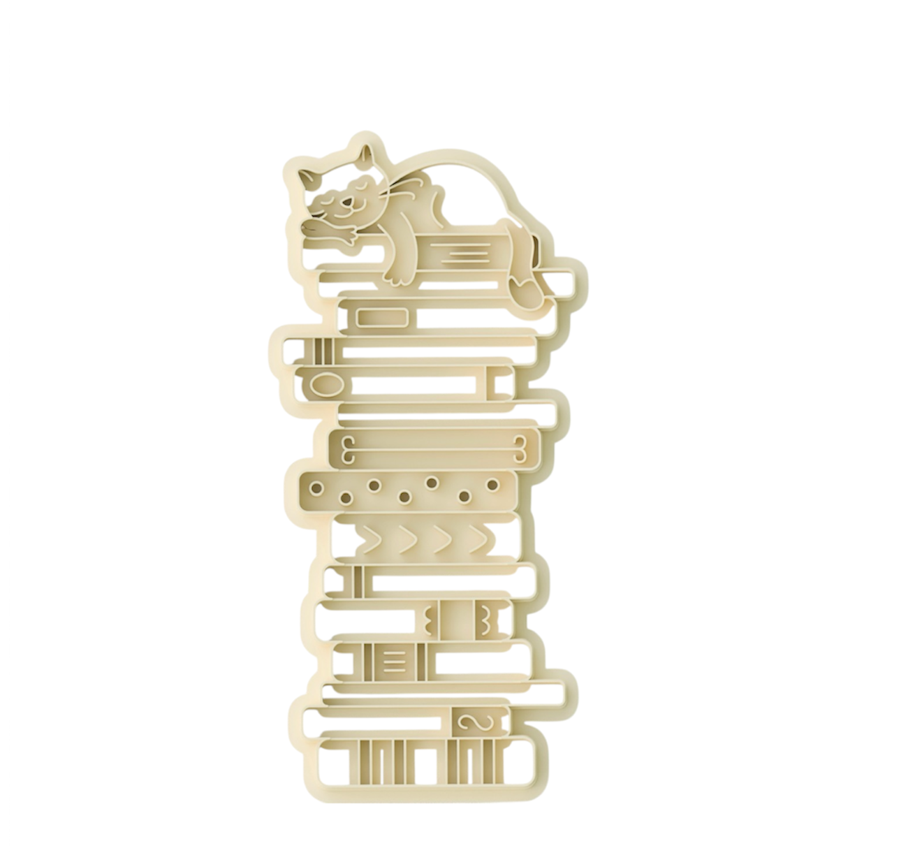 CAT ON BOOKS BOOKMARK CUTTER