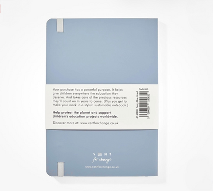 DUSTY BLUE RECYCLED LEATHER NOTEBOOK A5