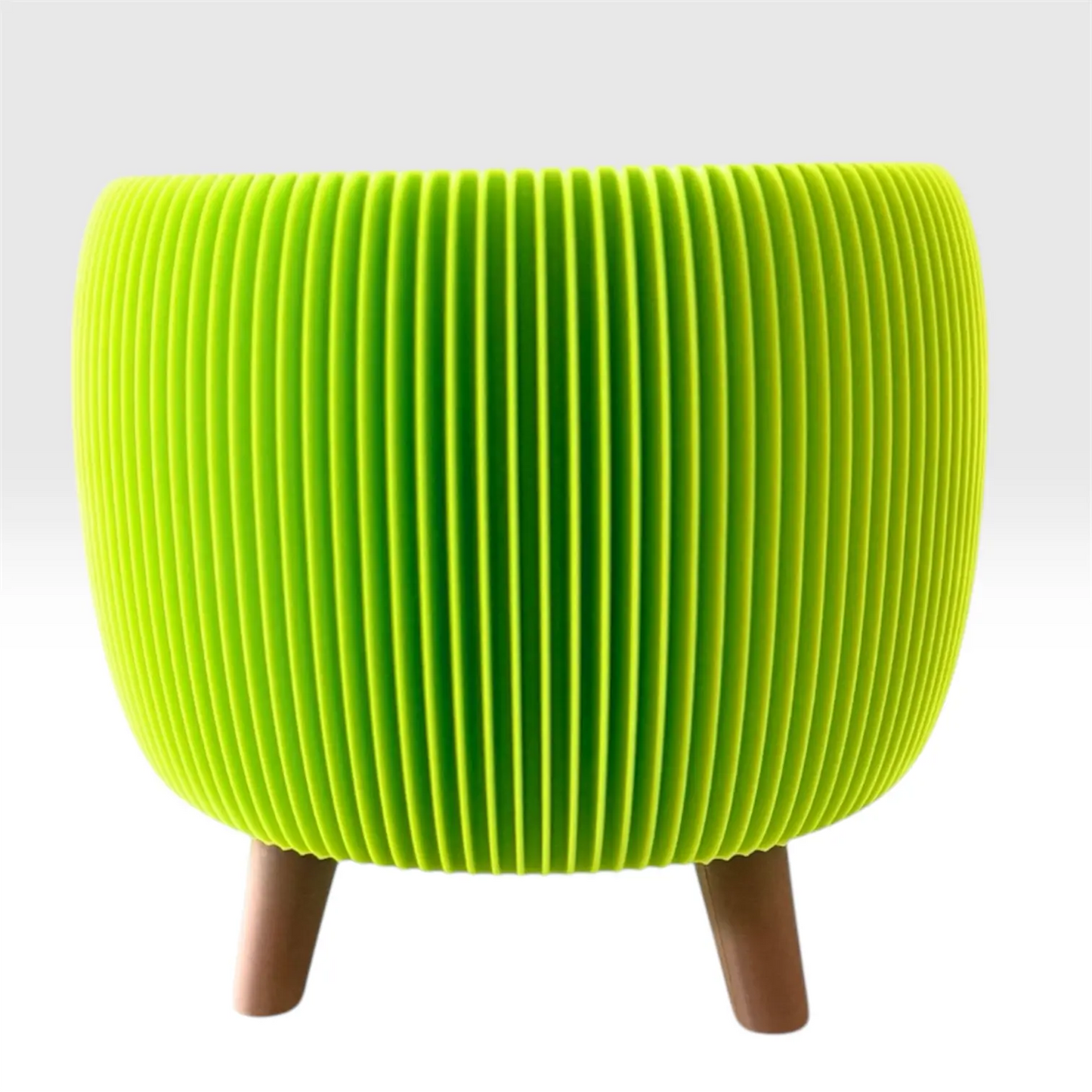 RETRO RIBBED PLANTER LIME MATTE  LARGE Millees
