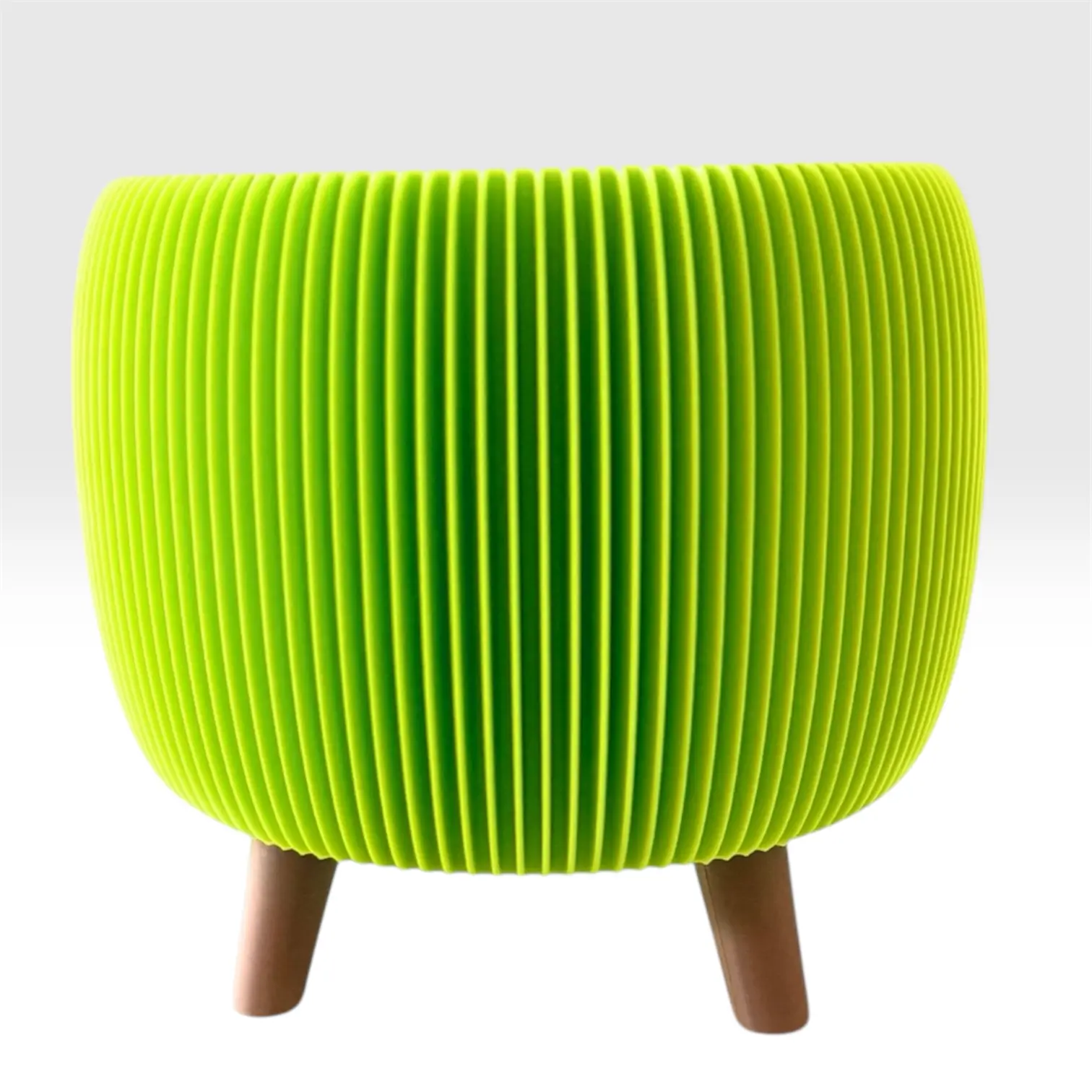 RETRO RIBBED PLANTER LIME MATTE  LARGE Millees