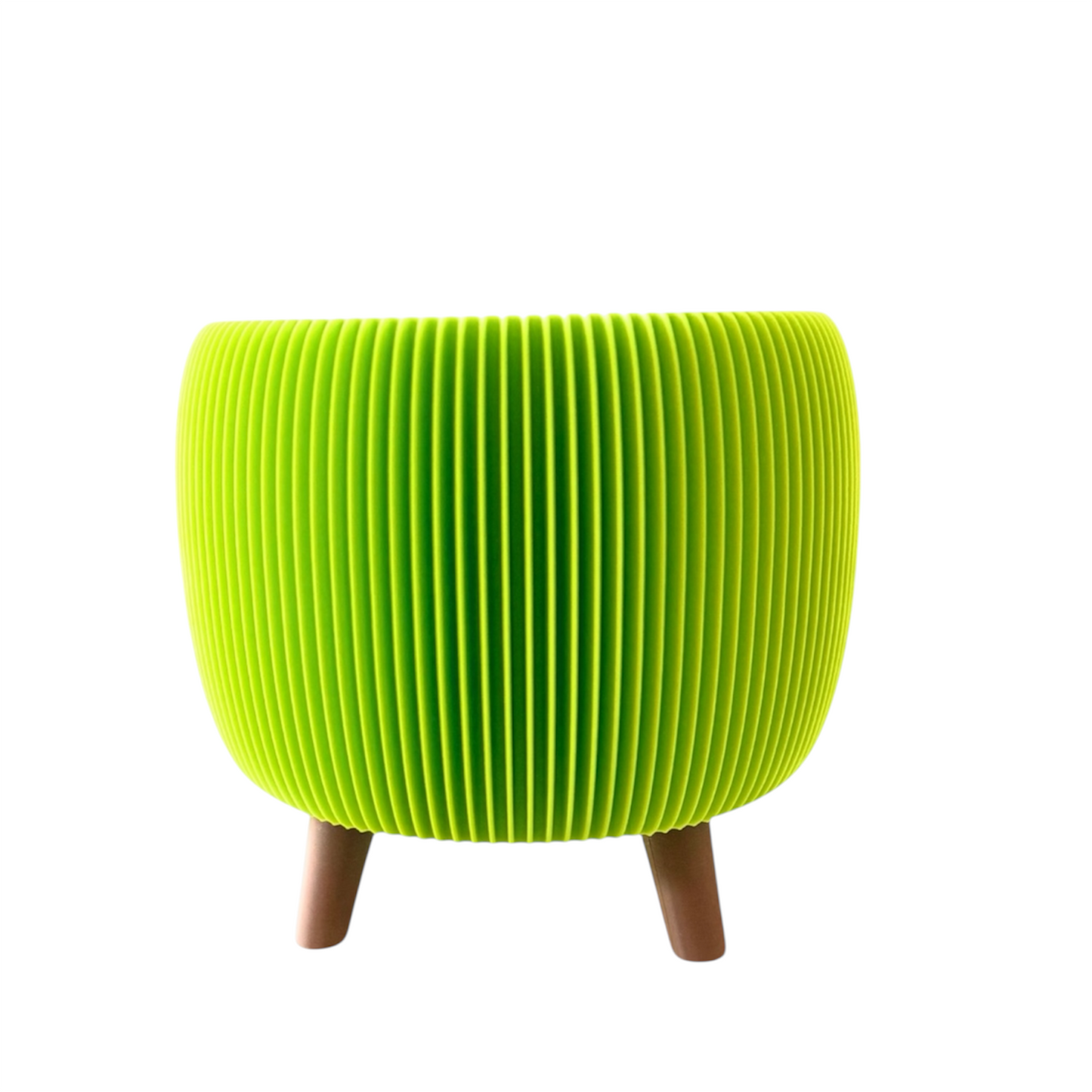 RETRO RIBBED PLANTER LIME SATIN MEDIUM