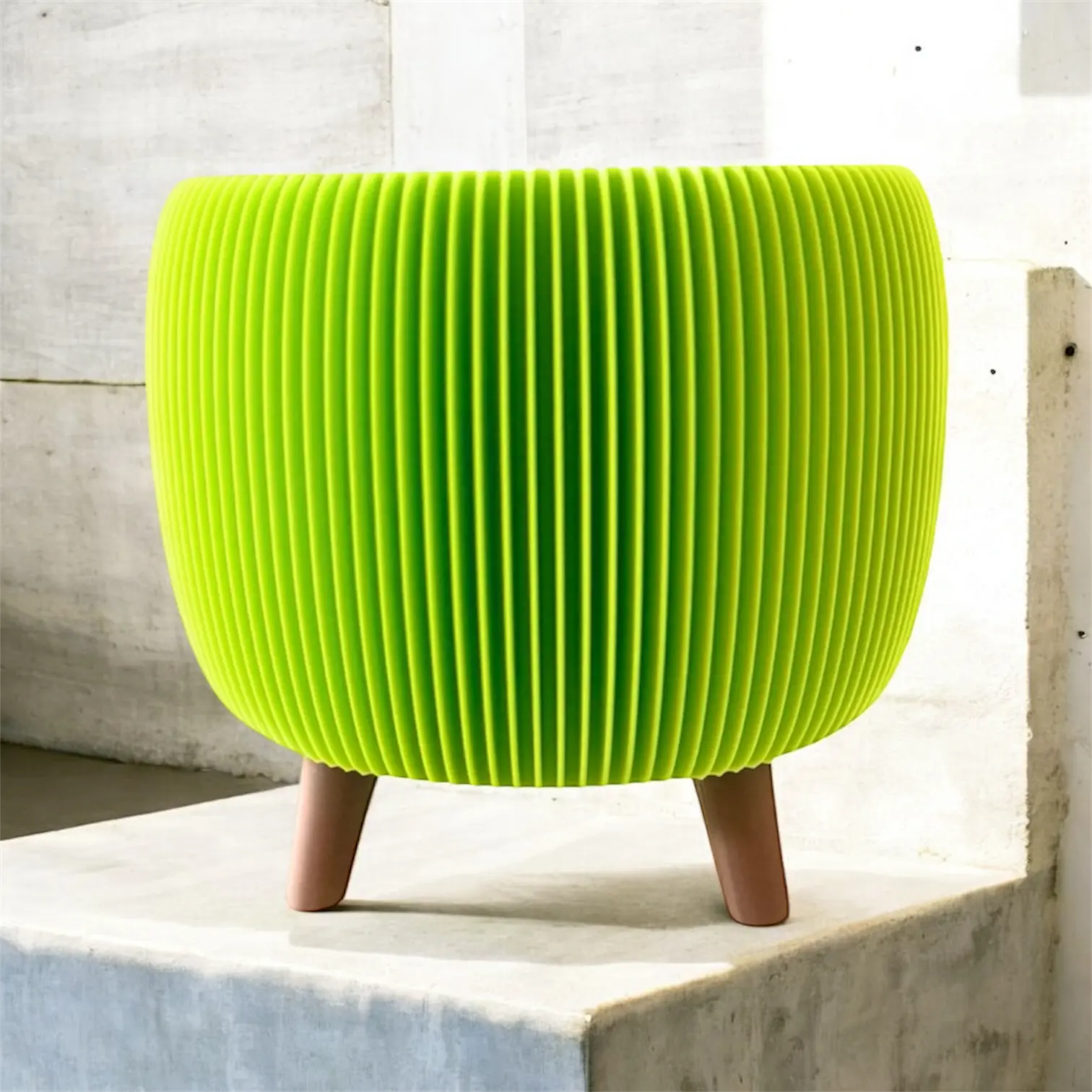 RETRO RIBBED PLANTER LIME SATIN LARGE Millees