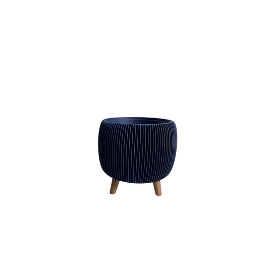 RETRO RIBBED PLANTER NAVY MINI