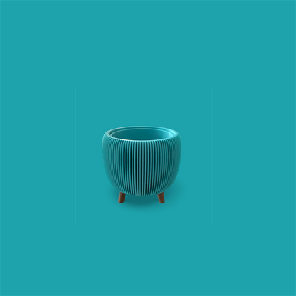RETRO RIBBED PLANTER TURQUOISE SATIN MINI