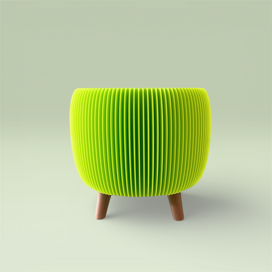 RETRO RIBBED PLANTER LIME MATTE MEDIUM
