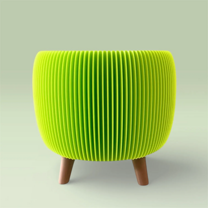 RETRO RIBBED PLANTER LIME MATTE  LARGE Millees