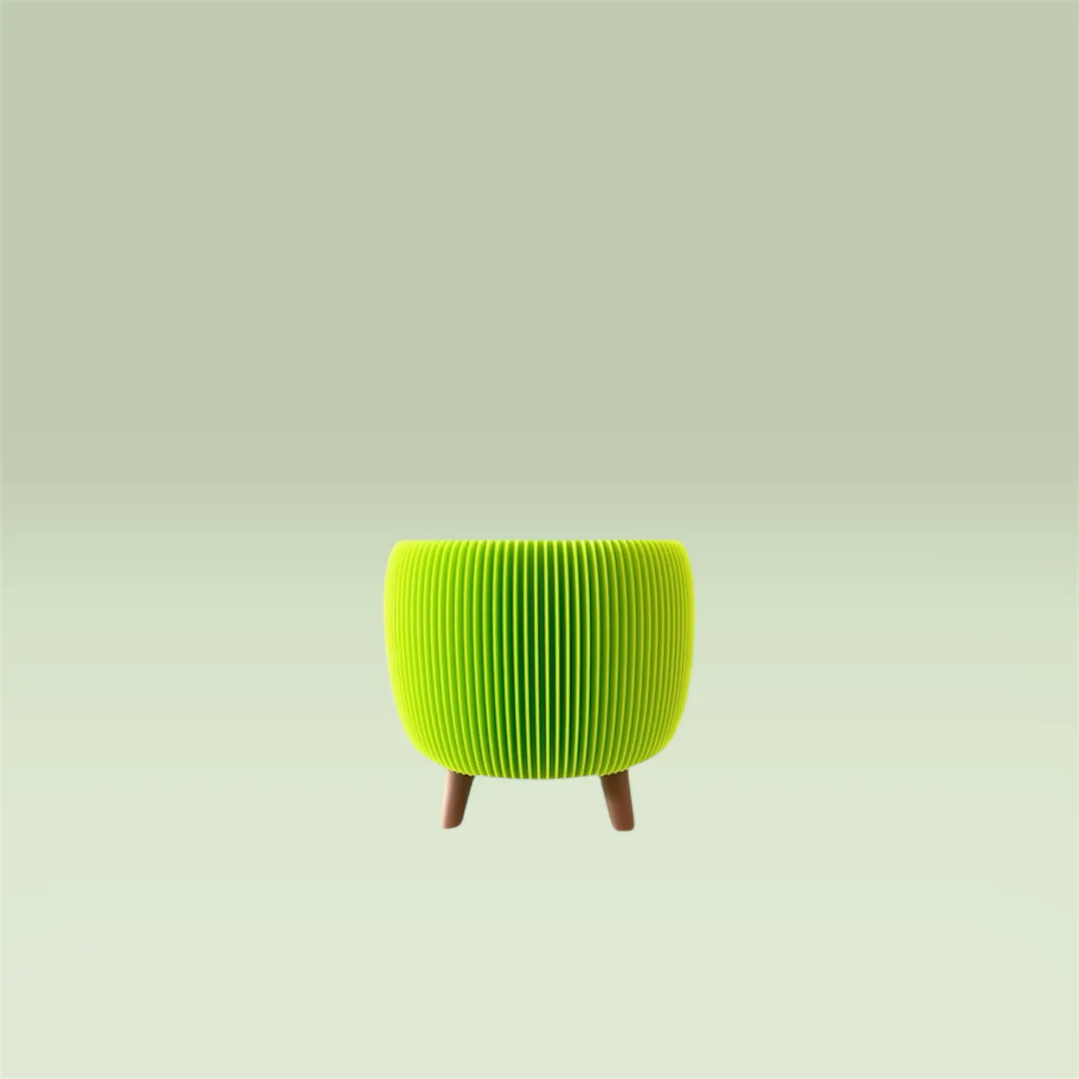 RETRO RIBBED PLANTER LIME MATTE MINI Millees