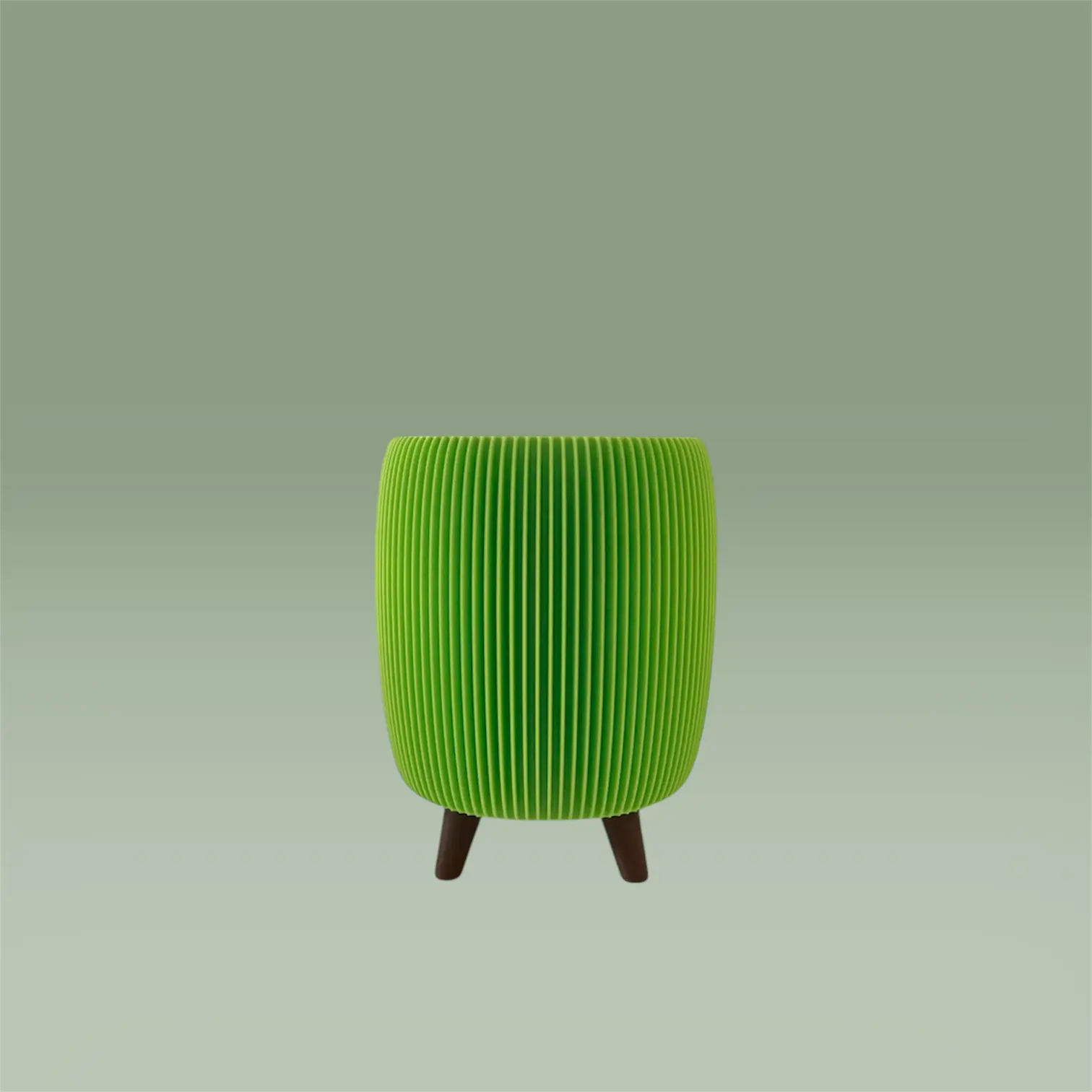 RETRO RIBBED PLANTER LIME MATTE SMALL Millees