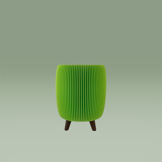 RETRO RIBBED PLANTER LIME MATTE SMALL