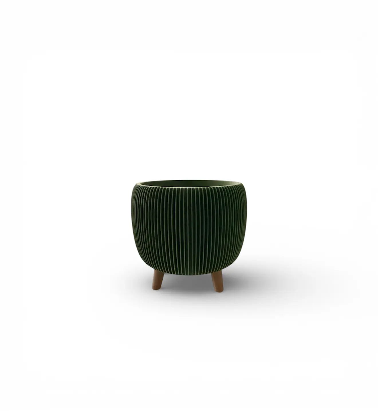 RETRO RIBBED PLANTER OLIVE MINI Millees