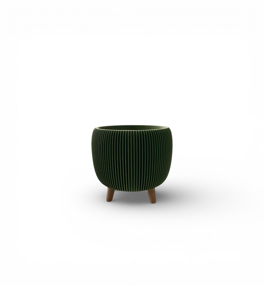 RETRO RIBBED PLANTER OLIVE MINI