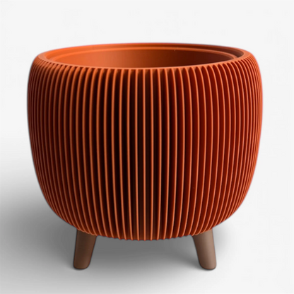 RETRO RIBBED PLANTER TERRACOTTA LARGE Millees