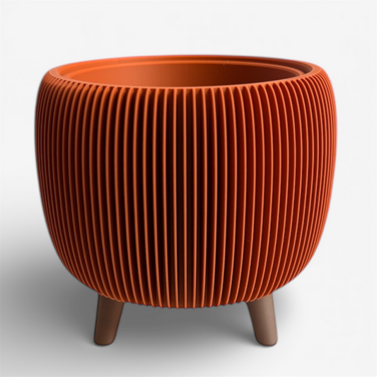 RETRO RIBBED PLANTER TERRACOTTA LARGE